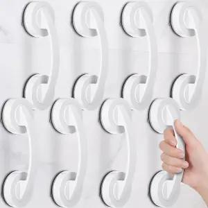 강력한 흡입 컵이 있는 욕조 및 샤워 핸들용 8팩 그랩 바 7.5인치 대형 안전 노인용 핸디캡 손잡이 욕실