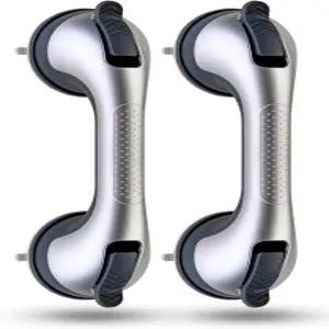 노인용 2팩 석션 컵 샤워 그립 바 욕조 및 헤비 듀티 탈착식 핸들 보조 제품용 욕실 난간 안전 액세서리