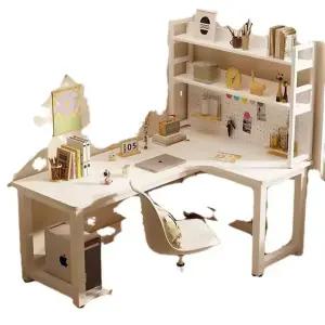 책상 코너형 테이블 서재 컴퓨터 좌우 타공판 데스크 책장 L형