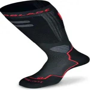 롤러블레이드 고성능 남성 양말 인라인 스케이팅 멀티 스포츠 블랙 앤 레드