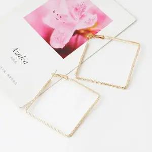 크리에이티브 스퀘어 링 귀걸이 스퀘어귀걸이 드롭귀걸이 힙스타일귀걸이 여성귀걸이