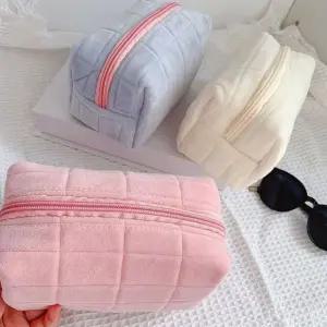 극세사털 파스텔 컬러 화장품 파우치 대용량 수납 이너백 투명파우치 보조리파우치