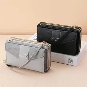 가죽 2단 지퍼 지갑 넉넉한수납 여행 가방으로도 활용 여자장지갑 여성장지갑