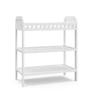 방수 교체 패드가 있는 Storkcraft Pasadena 테이블 흰색 - GREENGUARD 골드 인증 안전 스트랩이 보너스