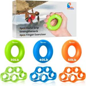 핸드 그립 강화기 손가락 운동기 근력 트레이너 6 PCS 신소재 팔뚝 운동 스트레칭기 손목 터널