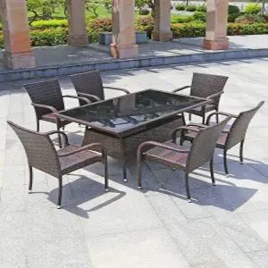 4인용 야외 라탄 옥상 베란다 원형 테라스 사각테이블 파라솔 정사각