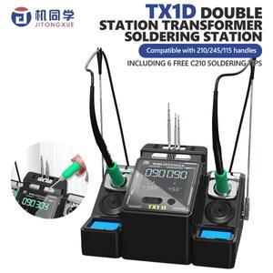 JITONGXUE TX1D 스마트 듀얼 스테이션 납땜 200W 210/245/115 핸들과 호환 전자 수리 도구