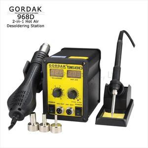 GORDAK 968D SMD 에어건 재작업 스테이션, 정전기 방지 듀얼 디지털 디스플레이 납땜 2 인 1 히트건 용접