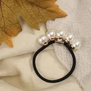 엔젤슈슈단아한진주머리끈짱짱한검정헤어끈 방울큐빅머리끈 방울큐빅슈슈