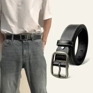 남여공용 깔끔한 스티치 디자인 모던 블랙 벨트 가죽벨트 여성벨트 면바지벨트
