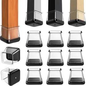 카펫용 의자 다리 슬라이더 28개 사각 바닥 보호대 글라이드 실리콘 가구 캡 테이블 피트 테플론 커버 패드