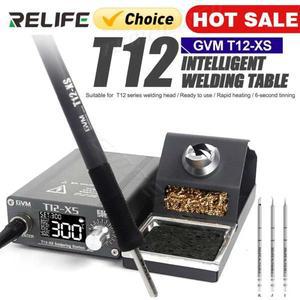 RELIFE GVM T12-XS 납땜 스테이션 지능형 용접 LED 디지털 디스플레이 자동 휴면 BGA 재 작업 도구 세트