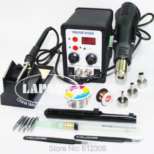 YOUYUE 110 2 인 SMD 전기 작업 스테이션, 220V-8586 V, 핫 에어건  납땜 와이어 팁 릴 틴 리무버, PCB 수