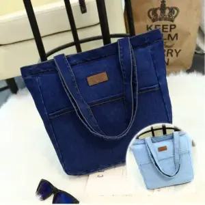 스트릿패션 개성있는 에쁜 학생 데님 숄더백 청가방 호보백 쇼퍼백 여성숄더백