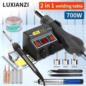 LUXIANZI 2 IN 1 뜨거운 공기 총 납땜 스테이션 BGA PCB 수리 도구 LED 디지털 디스플레이 SMD 재 작업 인
