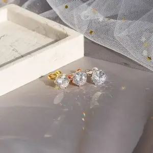 클립귀걸이 귀찌 안뚫은귀걸이 빅 라운드 크리스탈 논 클립귀걸이 논피어싱 귀찌