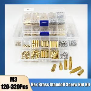 수컷 암컷 육각 황동 스탠드오프 스페이서 키트  304 나사 및 너트 PCB 마더보드 포함  M2M2.5 M3 M4 라운