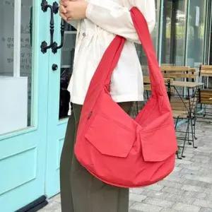 [패션] 빅사이즈 투포켓 나일론 숄더백 4컬러 여행 캐주얼백