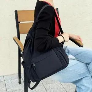[패션] 일상 백팩 조리개 가방 여성백팩 나일론 조리개백팩
