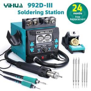 YIHUA 992D-III 열풍 납땜 스테이션 210 245 인두 경 전자 수리 탈납용