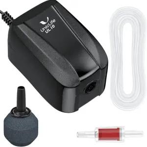 유니라이프 UL 인증 수족관 에어 펌프 항공사 튜브 스톤 및 체크 밸브가 장착된 소형 조용한 어항 산소