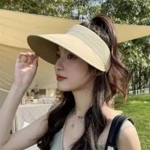 밀짚 모자 챙넓은 여자 휴양지 모자