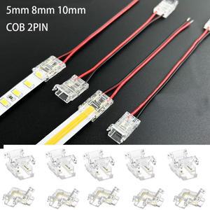 5mm 8mm 10mm  용접 2pin COB LED 스트립 L-Shap 코너 연장 와이어 터미널 커넥터 조명용 어두운 없음