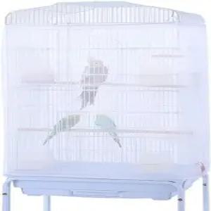 자르시오 버드케이지 메쉬 네트 스커트 커버 재사용 가능한 신축성 있는 새장 씨앗 캐처(31 x 67 인치)