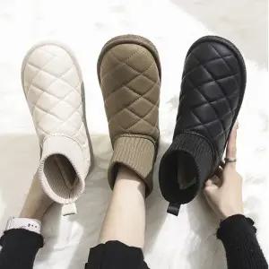 여성 겨울 마름모 패딩 방한 패딩부츠 시보리 삭스 패딩부츠 삭스부츠 여성부츠