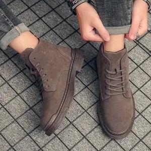 심플 스웨이드 남성 캐주얼 끈 데일리 겨울 워커 캐주얼워커 방한워커 남성워커 워커남성