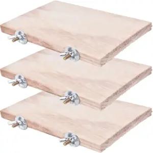 CoscosX 3Pcs 반려동물 앵무새 새장 사각 나무 스탠드 플랫폼 버기 장난감 잉꼬를 위한 새 울타리