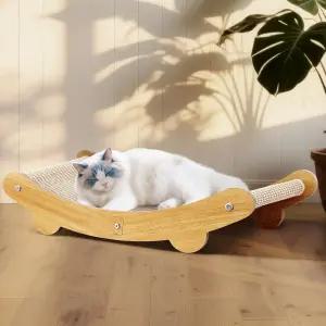시살 고양이 긁는 침대 모양 U 실내 패드용 해먹 대형 라운지 나무 가구 보호대