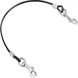 모고코 반려견 안전벨트 구속 코팅 스테인리스 스틸 씹힘 방지 차량 안전 테더 케이블 더블 클립 노 츄