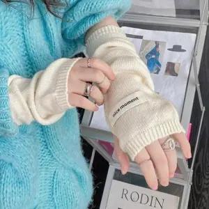 니트장갑 니트 팔장갑 토시 야외작업 겨울 코디 엄지홀 스타일