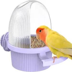 물 디스펜서가 있는 파플라이 노 지저분한 새 모이통 잉꼬 앵무새 코카티엘 버기 러브버드용 먹이 및