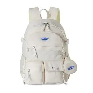 아이보리- 캐주얼 무드 감성 백팩 고등학생 책가방 캐주얼백팩 남녀공용백팩