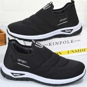 방한 기모 슬립온 남성용 겨울 조깅슈즈 데일리 슈즈 방한슬립온 남성패딩신발 운전화