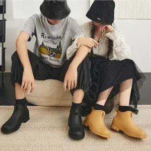 남여공용 레인부츠 방한부츠 삭스슈즈 발목밴딩슈즈 여성미들부츠 여성털장화