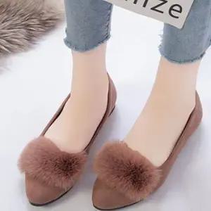 여성 겨울 데일리 캐주얼 외출 플랫 슈즈 연말 패션화 여성구두 스웨이드플랫슈즈