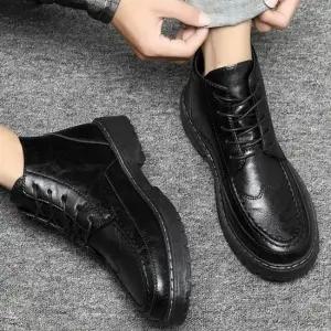 남성 하이탑 스티치 포인트 블랙 패션 워커 남성정장화 패션구두 구두로퍼 옥스포드