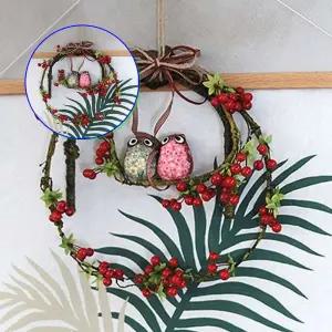 쌍문상회 지금 필요한 감성적인 조화 가랜드 장식 부엉이 리스 소형