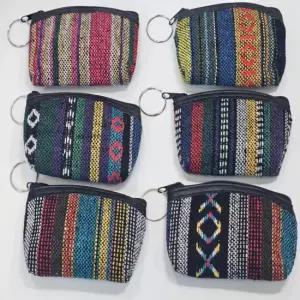 에스닉 패턴 미니 파우치 동전 지갑 히피 페루 인도 동전지갑 동전지갑키링 미니동전지갑