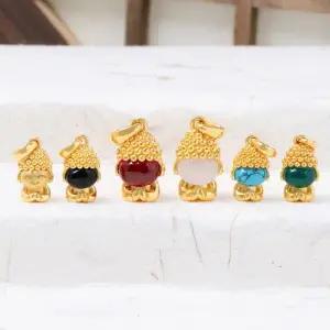 불교 순금 펜던트 3.75g [컬러 부처]