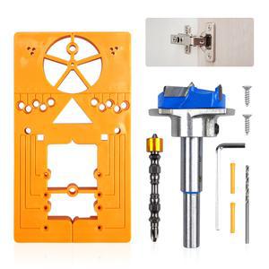 9PCS 35MM 조정 가능한 FORSTNER 드릴 위치 지그 비트 힌지 도구 세트 목공