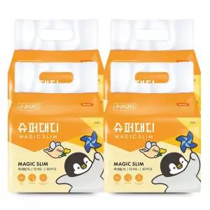 슈퍼대디 미스터펭 매직슬림 밴드 기저귀 4팩 특대형, 120매