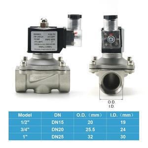 스테인리스 스틸 상시 폐쇄 전기 솔레노이드 DN15 IP65 DIN DN20 밸브