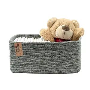 COMPFY-HO 11.5 x7.5 x4.7 정리용 보관 바구니 면 로프 보관함 상자 선반용 옷장 정리함 장식용 1팩 녹색