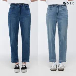[NIX]여) 저온스 데님 L톤/M톤 워싱 오픈 크롭 테이퍼드 (HNRMDDT740P)