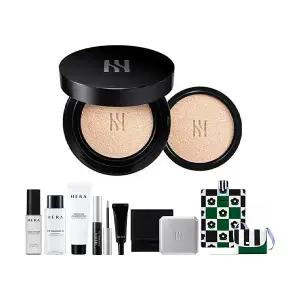 헤라 블랙쿠션 파운데이션 21N1 본품&리필 기획+증정(헤라 메이크업 픽서 30ml, 1개+딥 클렌징 오일 50ml, 1개+클렌징폼, 1개+거울, 1개+피크닉 매트, 1개+클리어 브로우 젤 3g, 1개+립 세럼 01 인텐스 2g, 1개)
