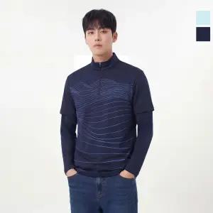 웨스트우드 남성 물결 프린트 긴팔 집티_WO2MTTS329